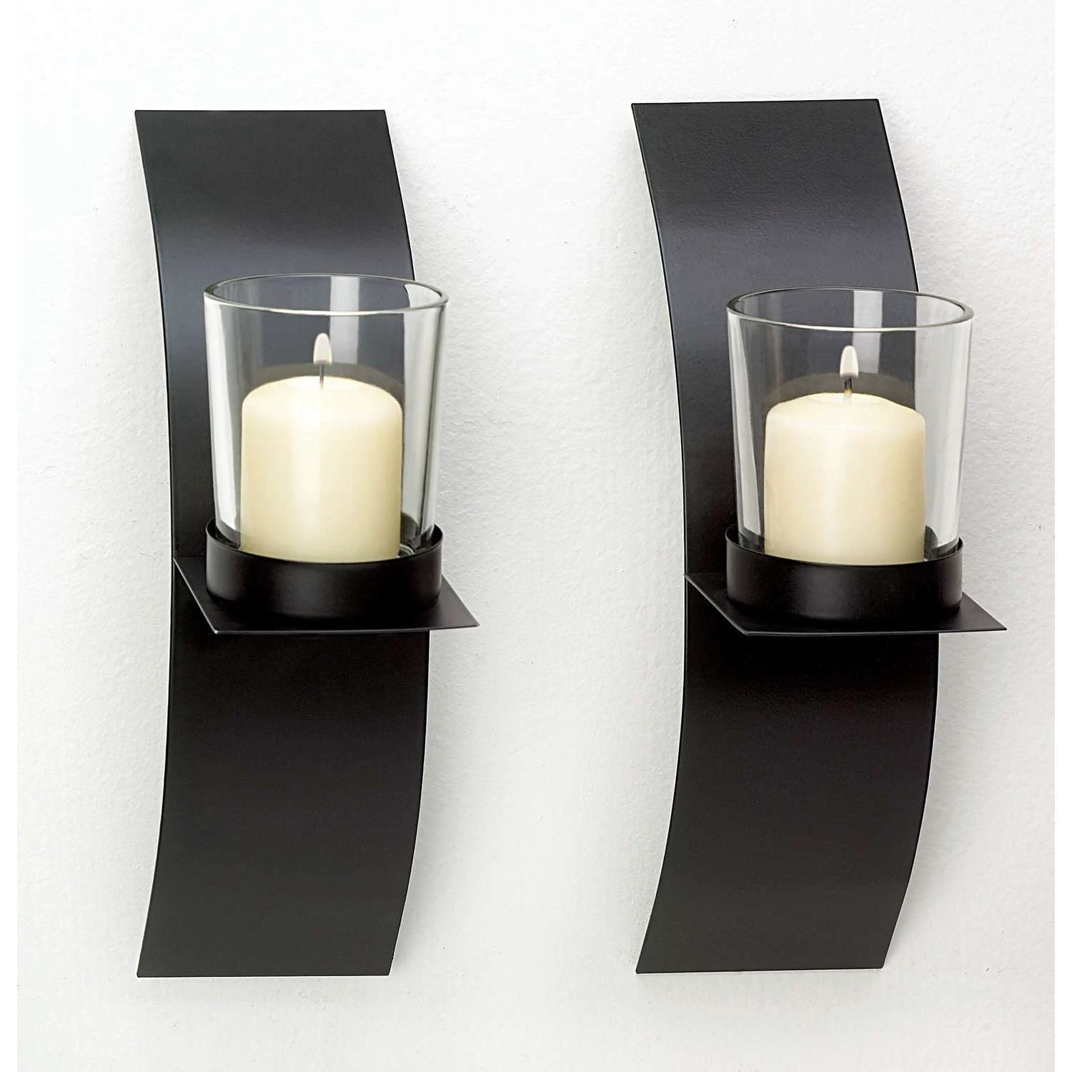 Gallery Of Light 8 In. H X 4.75 In. W X 2.375 In. L Black/Clear Glass/Metal Wall Sconces 3 Gallery Of Light 8 In. H X 4.75 In. W X 2.375 In. L Black/Clear Glass/Metal Wall Sconces