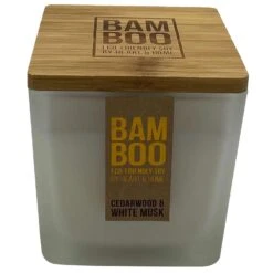 Bamboo Home Fragrance White Cedarwood & White Musk Scent Candle