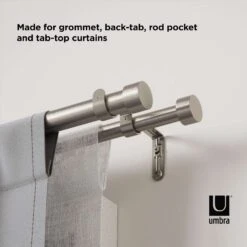 Umbra Cappa Nickel Silver Double Curtain Rod 120 In. L X 180 In. L -Umbra || Yankee Candle Sales 719e4999 a510 485f 822c 4cbc3b5611d3