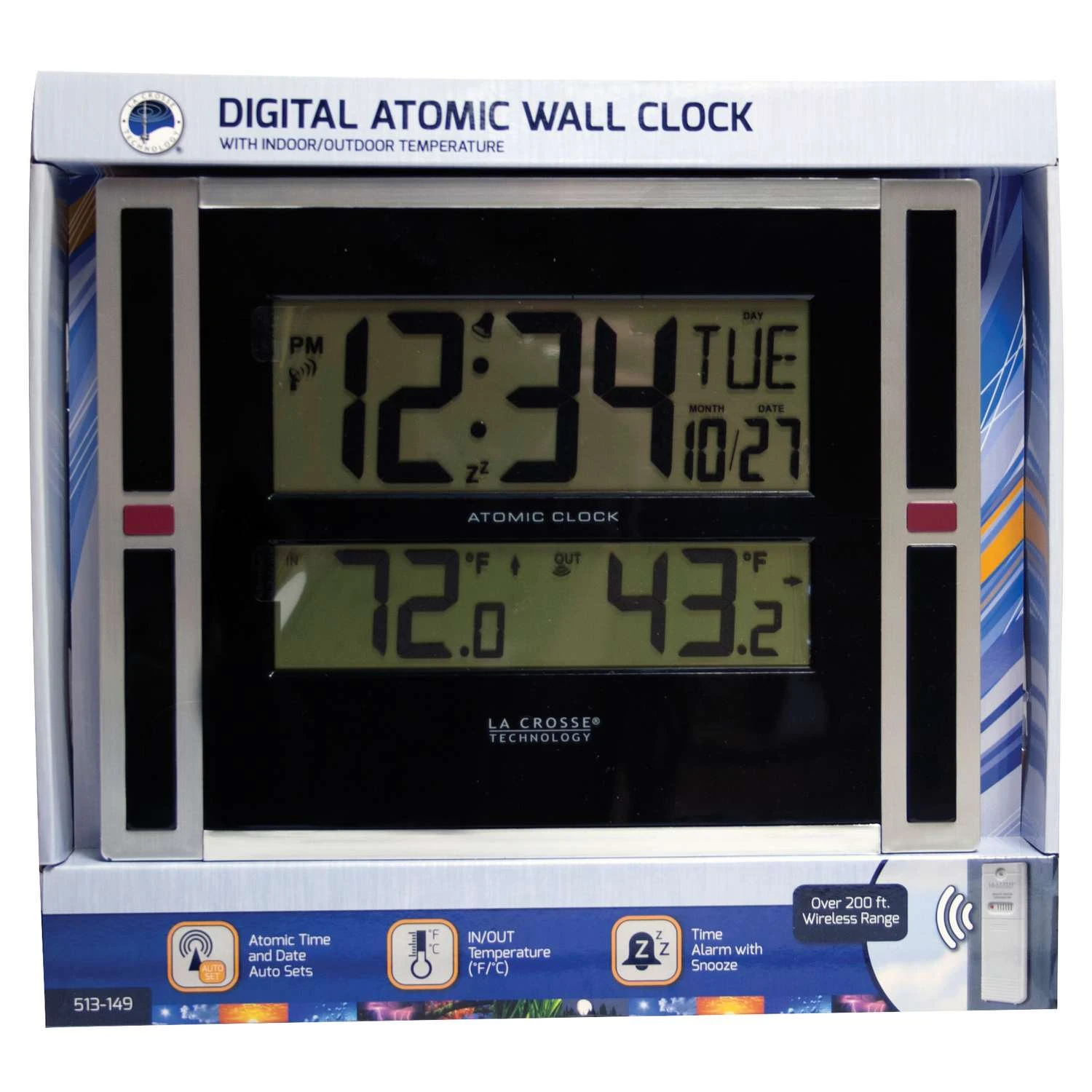 La Crosse Technology 11 In. L X 1.10 In. W Indoor And Outdoor Contemporary Digital Atomic Wall Clock 6 La Crosse Technology 11 In. L X 1.10 In. W Indoor And Outdoor Contemporary Digital Atomic Wall Clock - Image 4