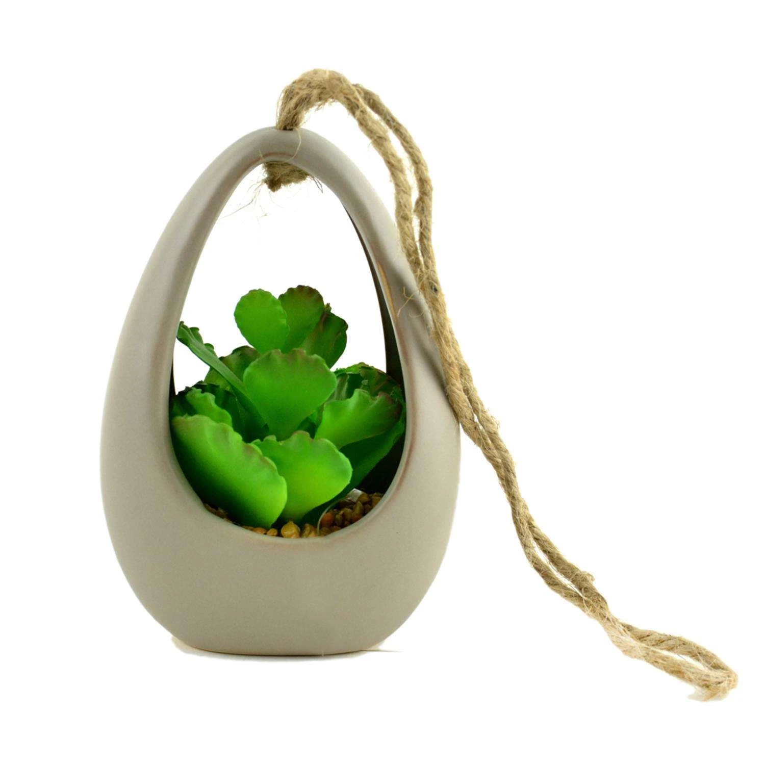 Touch Of Nature 5.75 In. H X 2 In. W X 2 In. L Green Ceramic Succulent In Hanging 3 Touch Of Nature 5.75 In. H X 2 In. W X 2 In. L Green Ceramic Succulent In Hanging