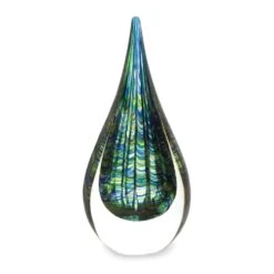 Accent Plus 10 In. H X 2.5 In. W X 4.5 In. L Blue/Green Teardrop Glass Statue