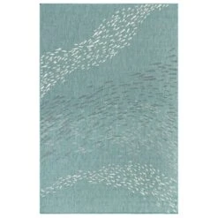 Liora Manne Carmel 4.83 In. W X 7.5 In. L Aqua Casual Polypropylene Accent Rug