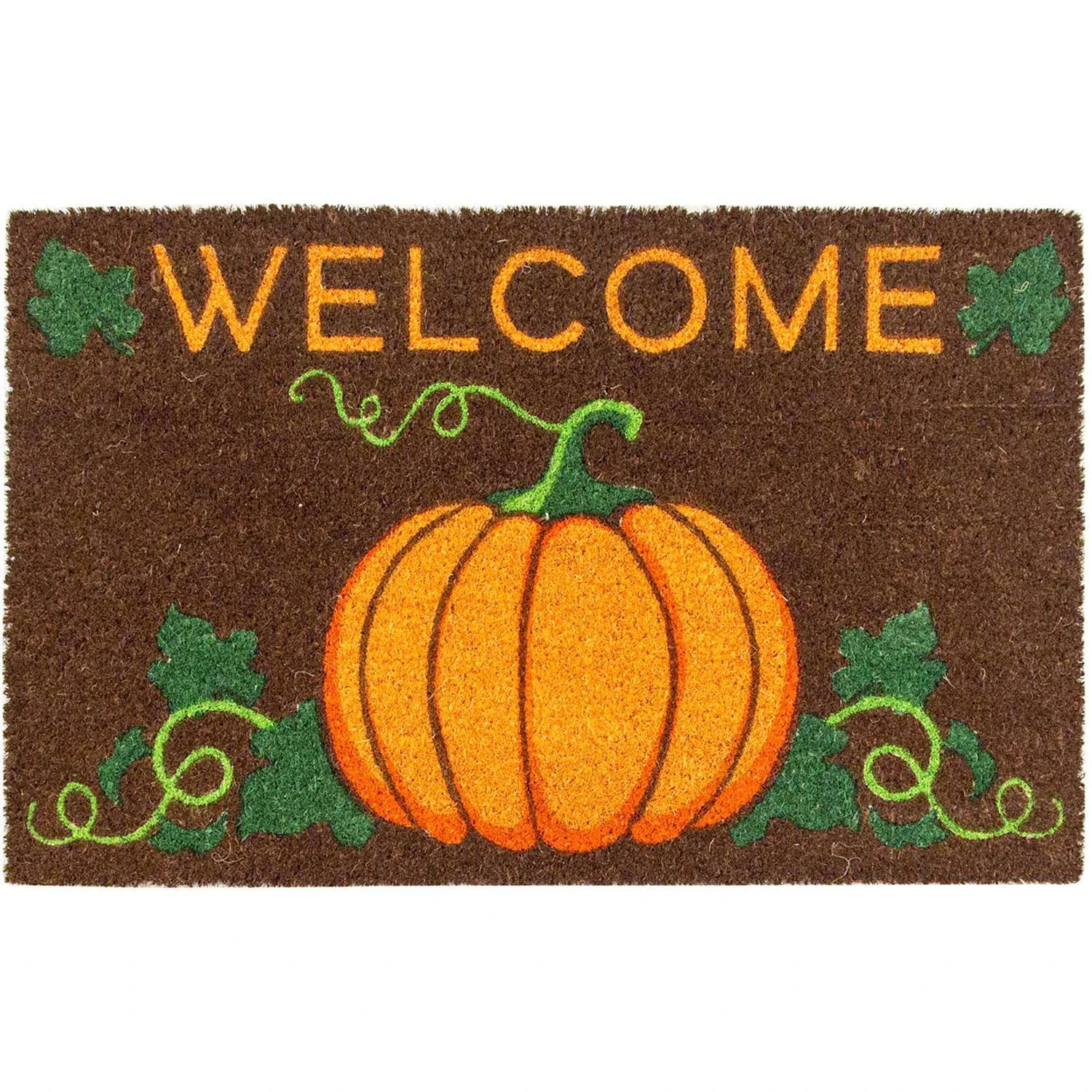 Entryways 17 In. W X 28 In. L Brown Welcome Pumpkin Coir Door Mat 3 Entryways 17 In. W X 28 In. L Brown Welcome Pumpkin Coir Door Mat