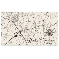 Fire & Pine 15 In. H X 25.25 In. W Papier Blanc Wood Custom Map