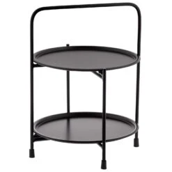 Karma Gifts 15.25 In. H X 11.5 In. W X 11.5 In. L Black Metal Tray Stand