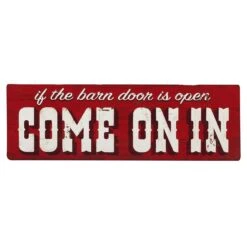 Open Road Brands 8.75 In. H X 0.375 In. W X 24.52 In. L Red/White Wood Wall Decor