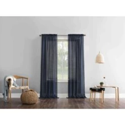 No918 Erica Navy Curtain 51 In. W X 84 In. L