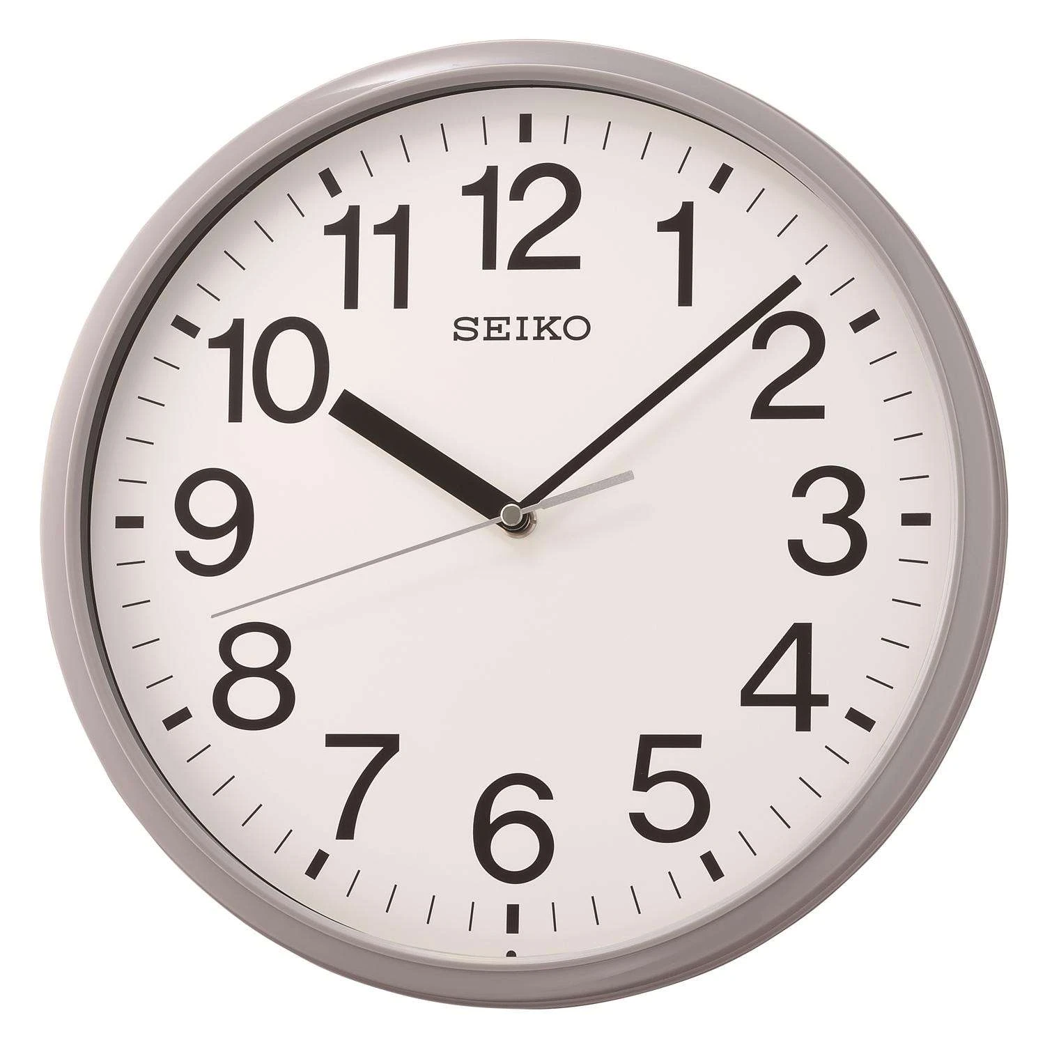 Seiko 12 In. L X 1.81 In. W Indoor Classic Analog Wall Clock Glass/Plastic Gray 3 Seiko 12 In. L X 1.81 In. W Indoor Classic Analog Wall Clock Glass/Plastic Gray