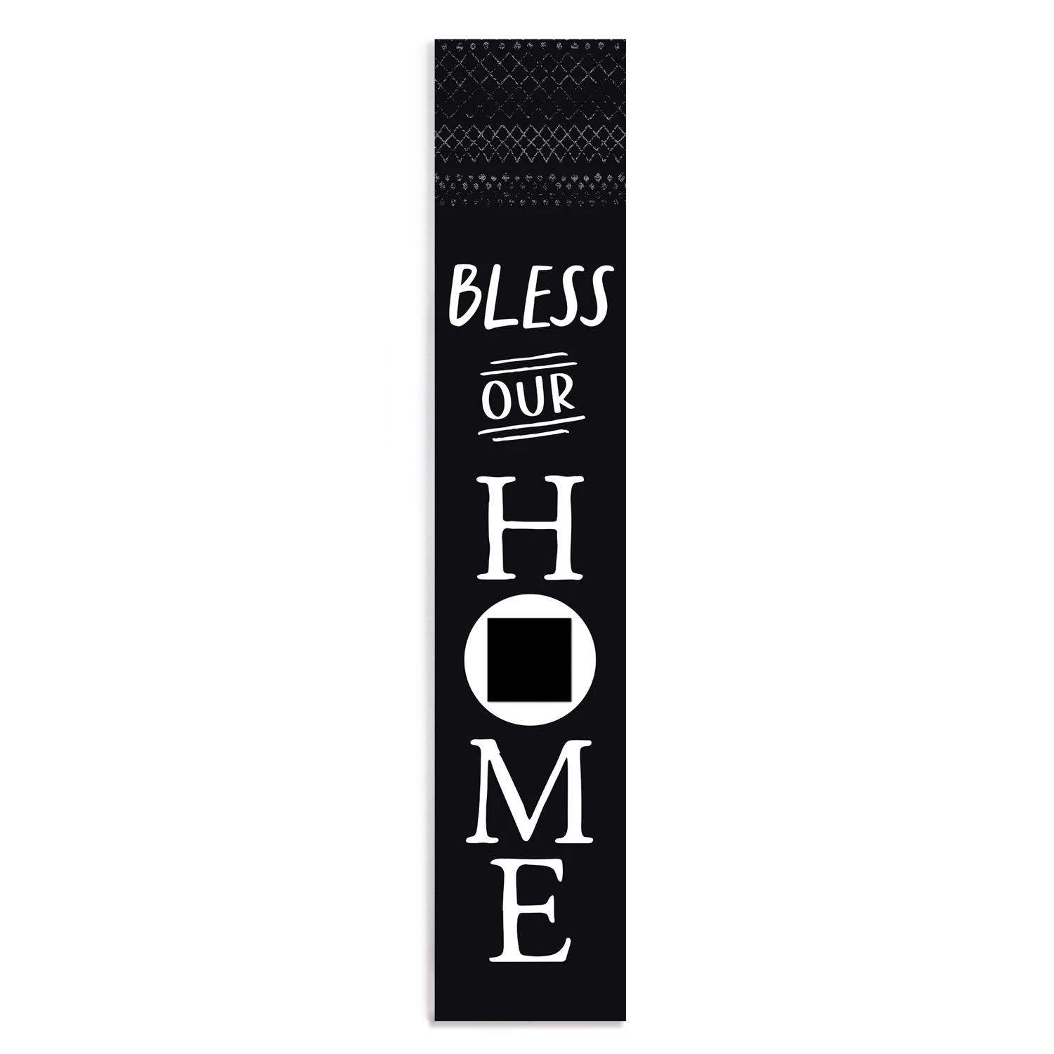 P. Graham Dunn 36 In. H X 1 In. W X 7 In. L Black MDF Bless Our Home Switcheroo Sign 5 P. Graham Dunn 36 In. H X 1 In. W X 7 In. L Black MDF Bless Our Home Switcheroo Sign - Image 3