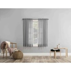 No918 Erica Silver Curtain 51 In. W X 63 In. L