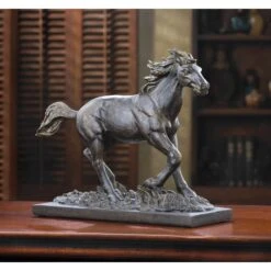 Accent Plus Running Stallion 9.5 In. H X 4.25 In. W X 11 In. L Bronze Poly Resin