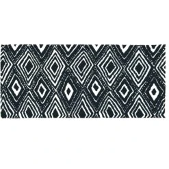 Simple Spaces 21 In. W X 54 In. L Black/White Kenya Accent Rug