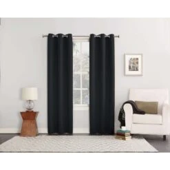 Sun Zero Norwich Black Blackout Curtains 80 In. W X 84 In. L