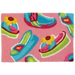 Jellybean 20 In. W X 30 In. L Multicolored Beach Party Sandals Polyester Rug
