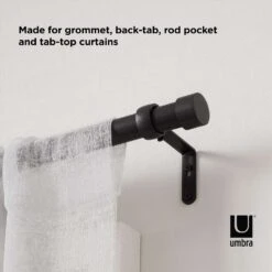 Umbra Cappa Brushed Black Single Curtain Rod 120 In. L X 180 In. L -Umbra || Yankee Candle Sales a88b1c6f 29ff 44a0 87b8 6f57b62758ac