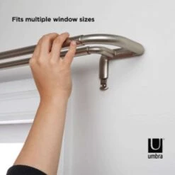 Umbra Twilight Matte Nickel Silver Curtain Rod 48 In. L X 88 In. L -Umbra || Yankee Candle Sales af1db46f dc09 4c3f a8d1 01b60ed73d34