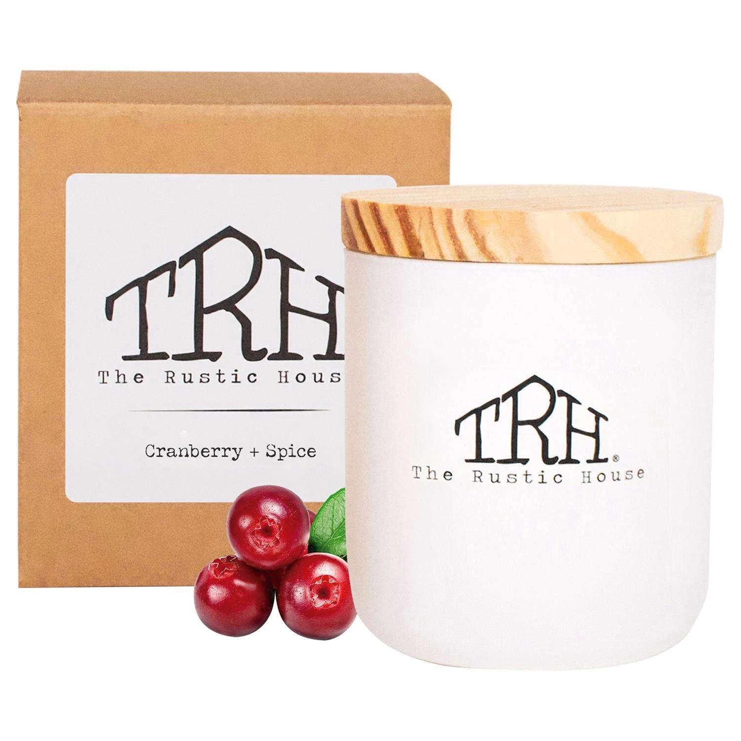 The Rustic House White Cranberry/Spice Scent Candle 8 Oz 3 The Rustic House White Cranberry/Spice Scent Candle 8 Oz