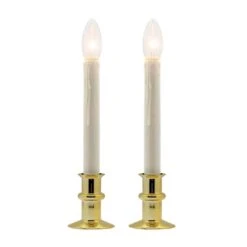 Celestial Lights Brass/Cream LED Window Candle