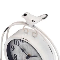 Westclox 7.29 In. H X 2.56 In. W X 9.85 In. L Weathered White Metal Table Clock -Umbra || Yankee Candle Sales b967dc9d 371d 49be b1be e1b0effb7814