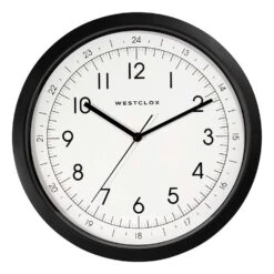 Westclox 13.75 In. L X 13.75 In. W Indoor Analog Wall Clock Plastic Black/White