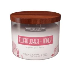 Candle-Lite Essential Elements White Elderflower An Honey Scent Candle 14.75 Oz