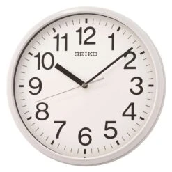 Seiko 12 In. L X 1.81 In. W Indoor Classic Analog Wall Clock Glass/Plastic White