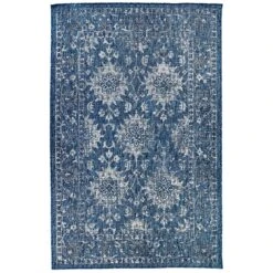 Liora Manne Carmel 4.83 Ft. W X 7.5 Ft. L Navy Blue Casual Polypropylene Rug