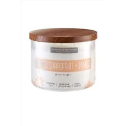 Candle-Lite Essential Elements White Pomelo/Salted Grapefruit Scent Tumbler Jar Candle 14.75 Oz
