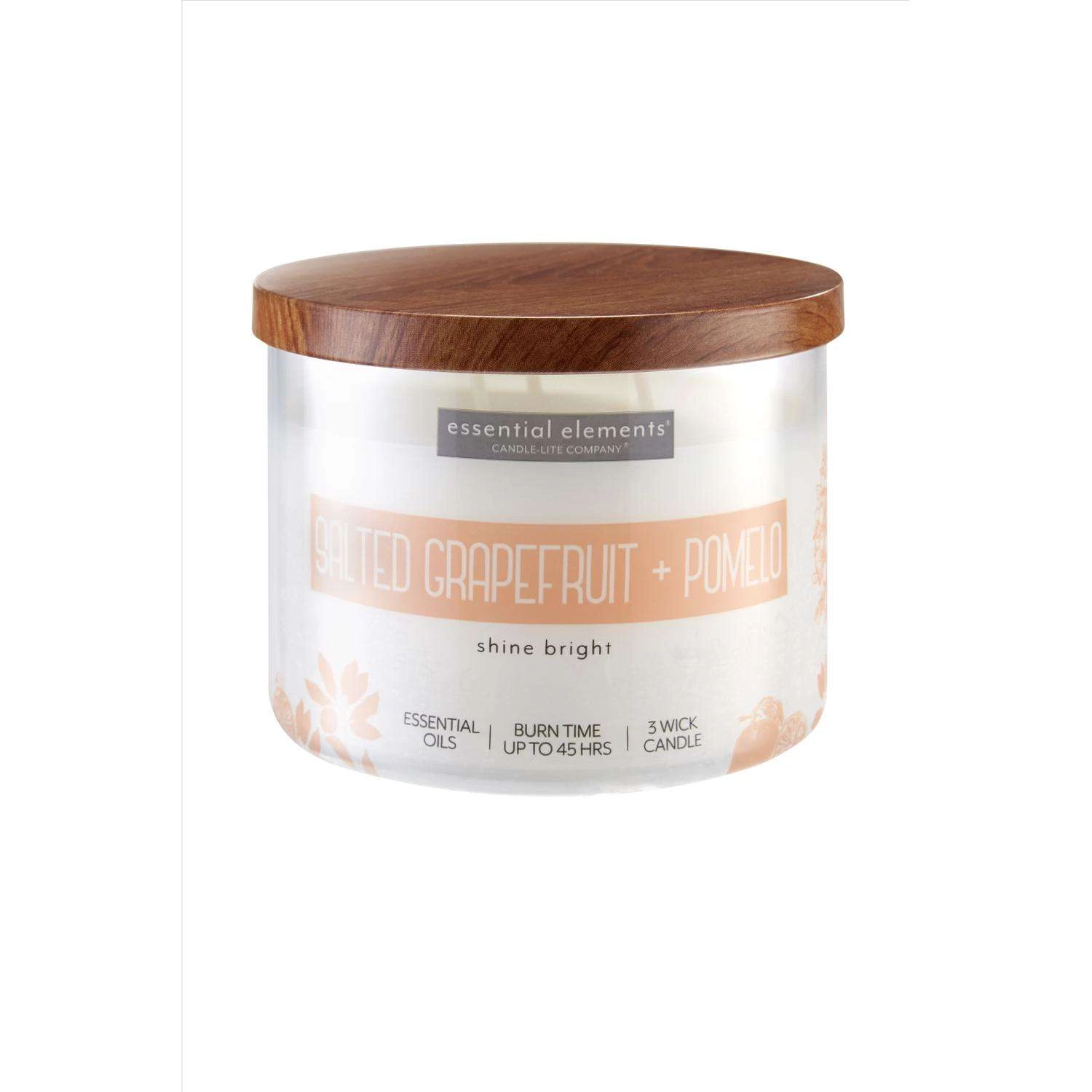 Candle-Lite Essential Elements White Pomelo/Salted Grapefruit Scent Tumbler Jar Candle 14.75 Oz 3 Candle-Lite Essential Elements White Pomelo/Salted Grapefruit Scent Tumbler Jar Candle 14.75 Oz