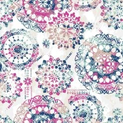 RoomMates 20.5 In. W X 16.5 Ft. L Bohemian Pink/Blue Vinyl Peel And Stick Wallpaper