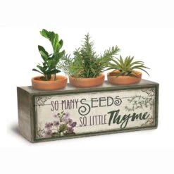 Oak Patch Gifts 10 In. H X 3 In. W X 4 In. L Multicolored Wood Tabletop Potter