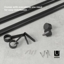 Umbra Cappa Brushed Black Single Curtain Rod 120 In. L X 180 In. L -Umbra || Yankee Candle Sales c4cb738f 5b18 4c97 aa2c 9bfc8f32e433