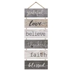P. Graham Dunn 26 In. H X 0.5 In. W X 10 In. L Multicolor Wood Grateful, Love Believe, Thankful, Fai