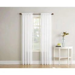 No918 Reno White Curtain 102 In. W X 84 In. L
