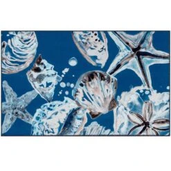 Olivia's Home 22 In. W X 32 In. L Multicolored Deep Sea Shells Polyester Rug