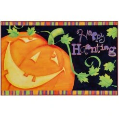 Olivia's Home 22 In. W X 32 In. L Multicolored Happy Haunting Polyester Rug