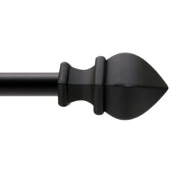 Kenney Fast Fit Matte Black Waverly Curtain Rod 42 In. L X 120 In. L