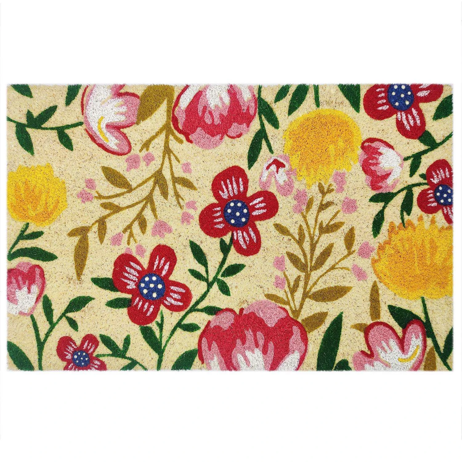 First Concept 18 In. W X 30 In. L Multicolored Flowers Coir Door Mat 3 First Concept 18 In. W X 30 In. L Multicolored Flowers Coir Door Mat