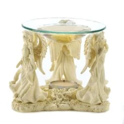 Fragrance Foundry 4.625 In. H X 5.125 In. W X 5.75 In. L Cream Poly Resin Angel Trio Oil Warmer
