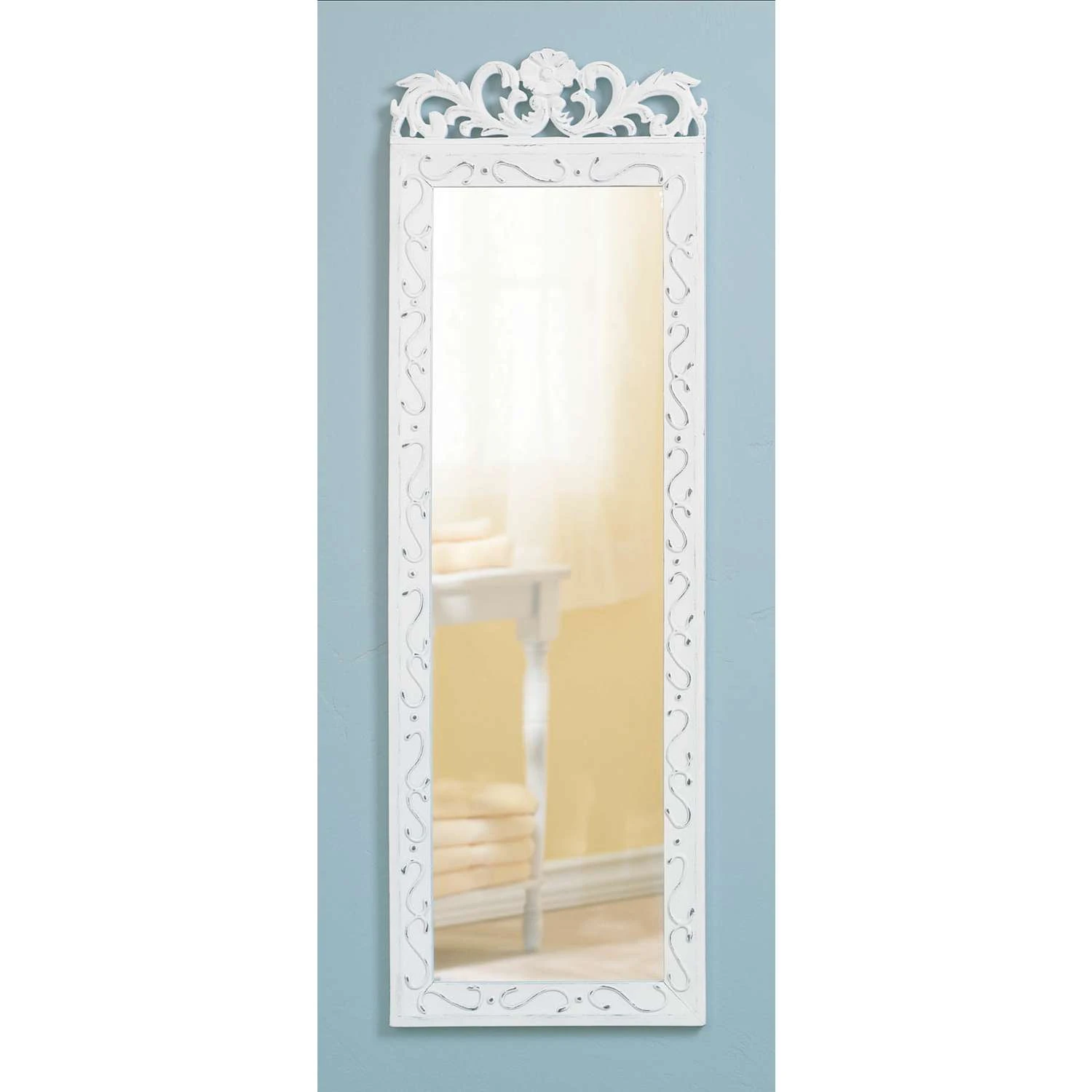 Accent Plus 30.5 In. H X .5 In. W X 9.875 In. L Blue/White Wood Decorative Wall Mirror 3 Accent Plus 30.5 In. H X .5 In. W X 9.875 In. L Blue/White Wood Decorative Wall Mirror