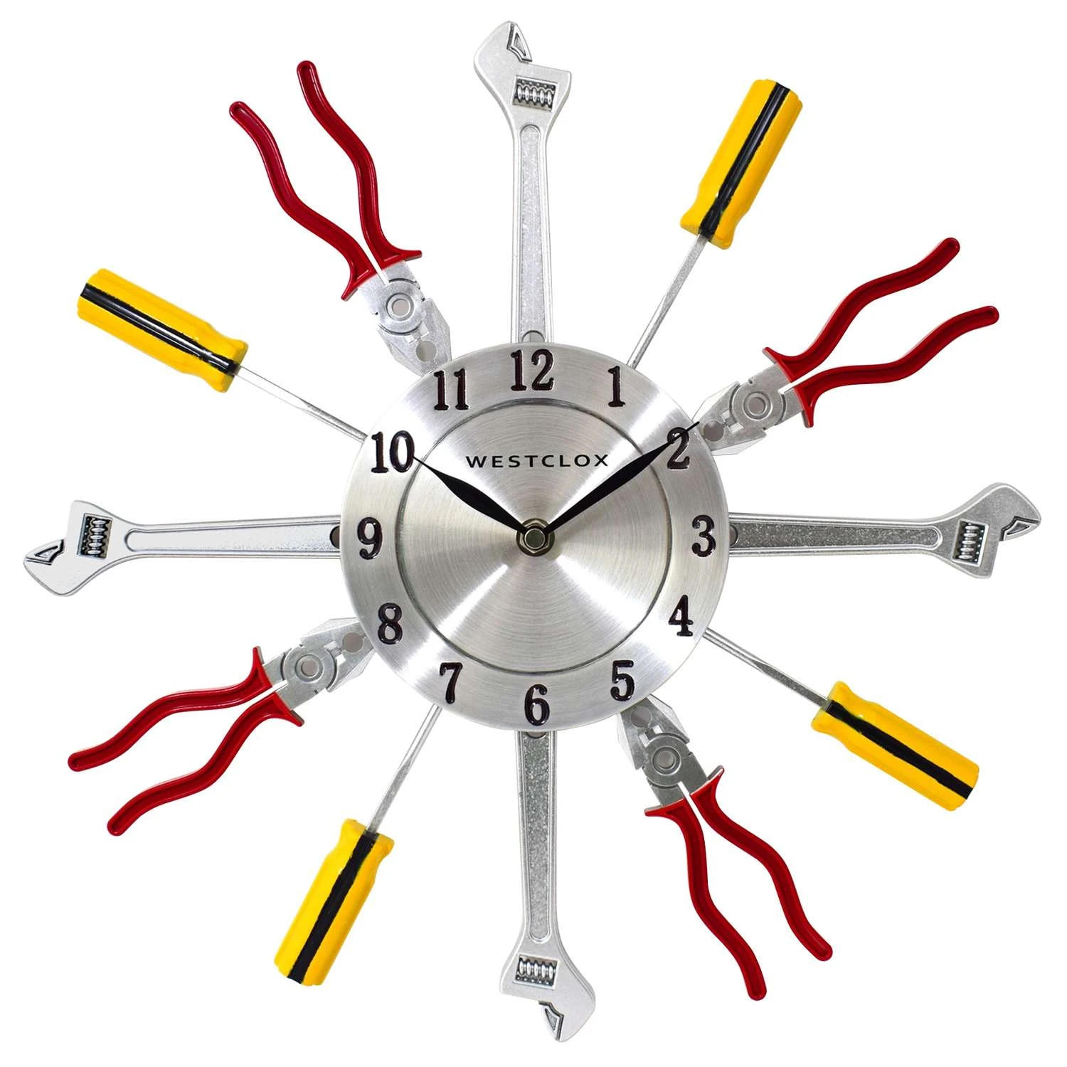 Westclox 14.12 In. L X 14.12 In. W Indoor Novelty Analog Wall Clock Metal/Plastic Multicolored 3 Westclox 14.12 In. L X 14.12 In. W Indoor Novelty Analog Wall Clock Metal/Plastic Multicolored