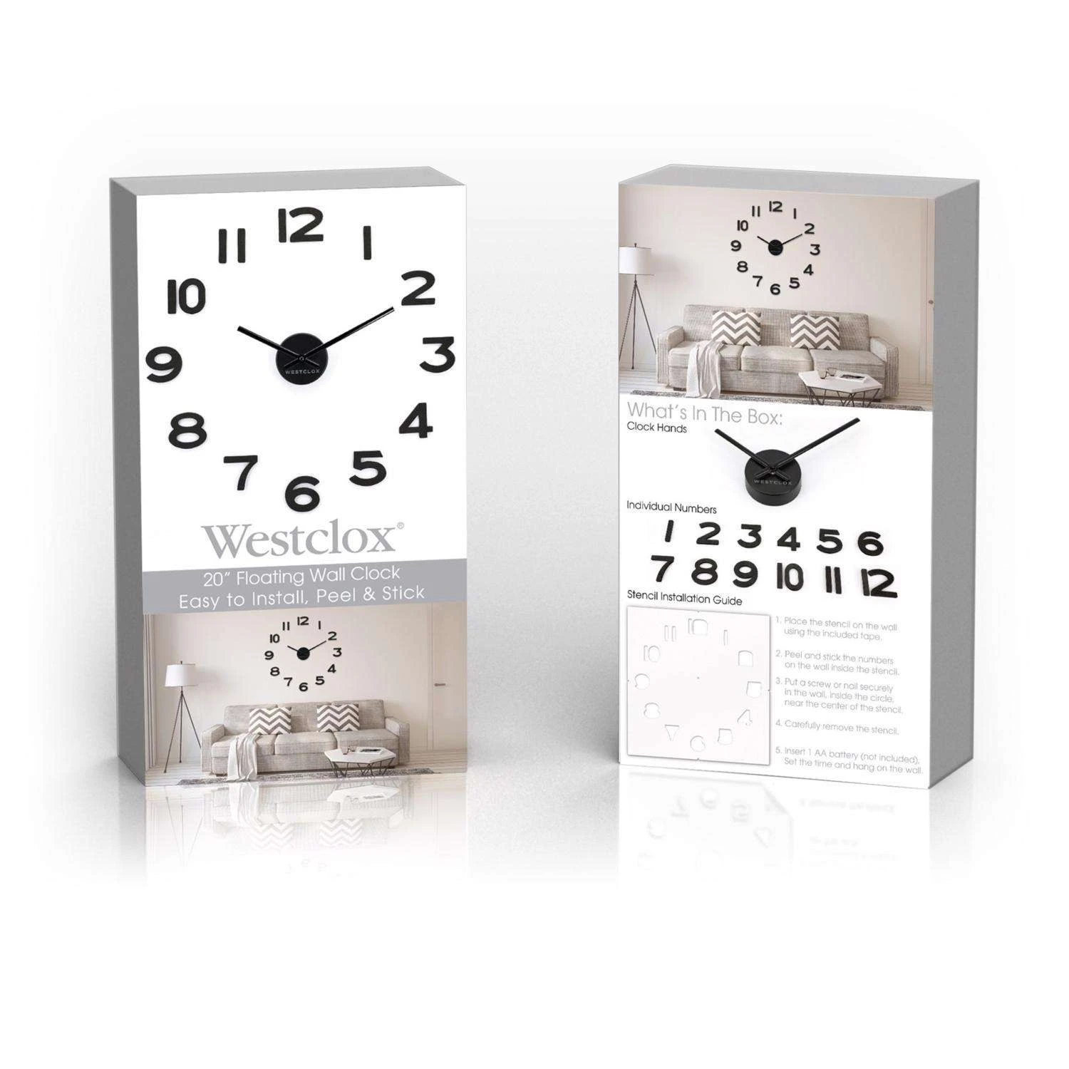 Westclox 20 In. L X 20 In. W Indoor Modern Analog Wall Clock Plastic Black 6 Westclox 20 In. L X 20 In. W Indoor Modern Analog Wall Clock Plastic Black - Image 4