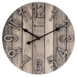Westclox 15.5 In. L X 15.5 In. W Indoor Farmhouse Analog Wall Clock Wood Brown