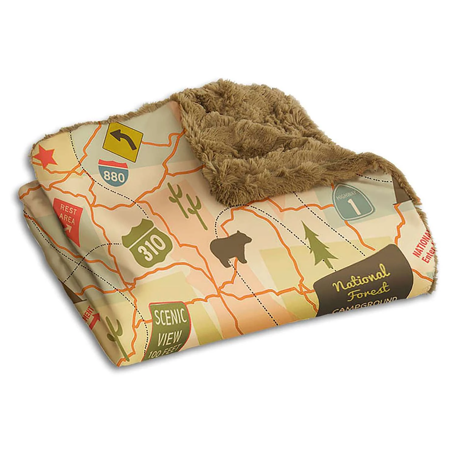 Camp Casual 50 In. W X 60 In. L Brown Polyester Blanket/Throw 4 Camp Casual 50 In. W X 60 In. L Brown Polyester Blanket/Throw - Image 2