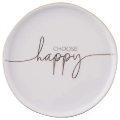 Karma Gifts Sentiment .5 In. H X 5.5 In. W X 5 In. L Multicolored Ceramic Trinket Tray