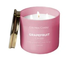 Colonial Candle Pop Of Color Copper/Pink Grapefruit Cassis Scent Candle Jar 14.5 Oz