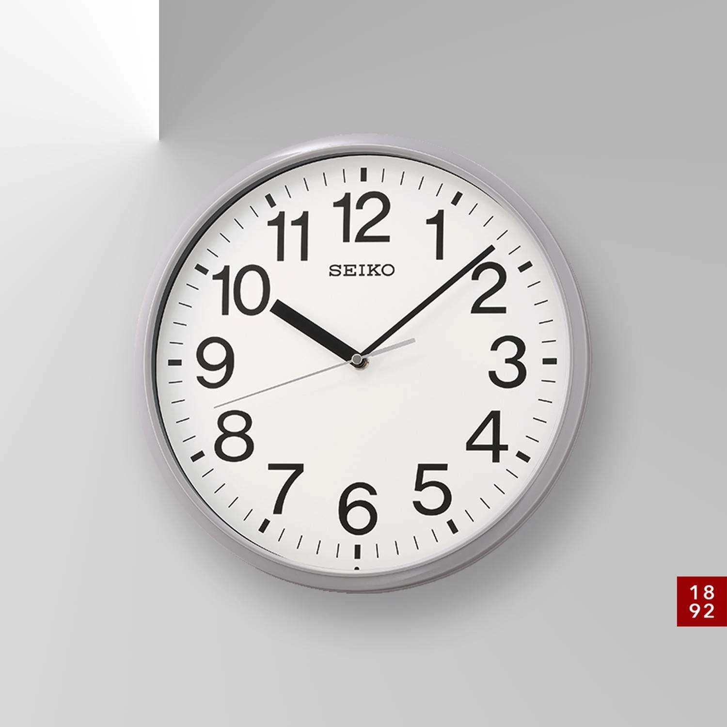 Seiko 12 In. L X 1.81 In. W Indoor Classic Analog Wall Clock Glass/Plastic Gray 6 Seiko 12 In. L X 1.81 In. W Indoor Classic Analog Wall Clock Glass/Plastic Gray - Image 4