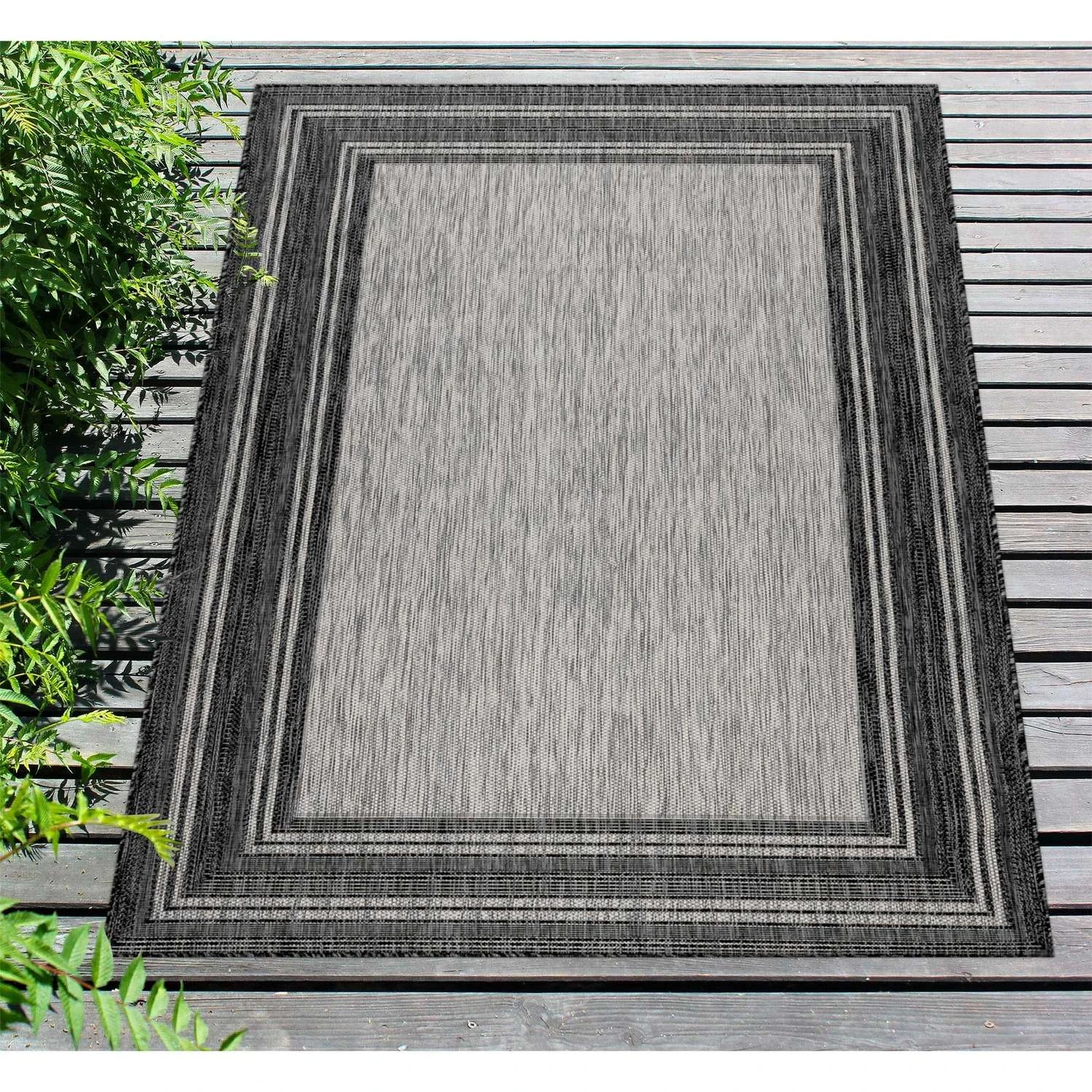 Liora Manne Carmel 7.83 Ft. W X 9.83 Ft. L Black Casual Polypropylene Accent Rug 4 Liora Manne Carmel 7.83 Ft. W X 9.83 Ft. L Black Casual Polypropylene Accent Rug - Image 2
