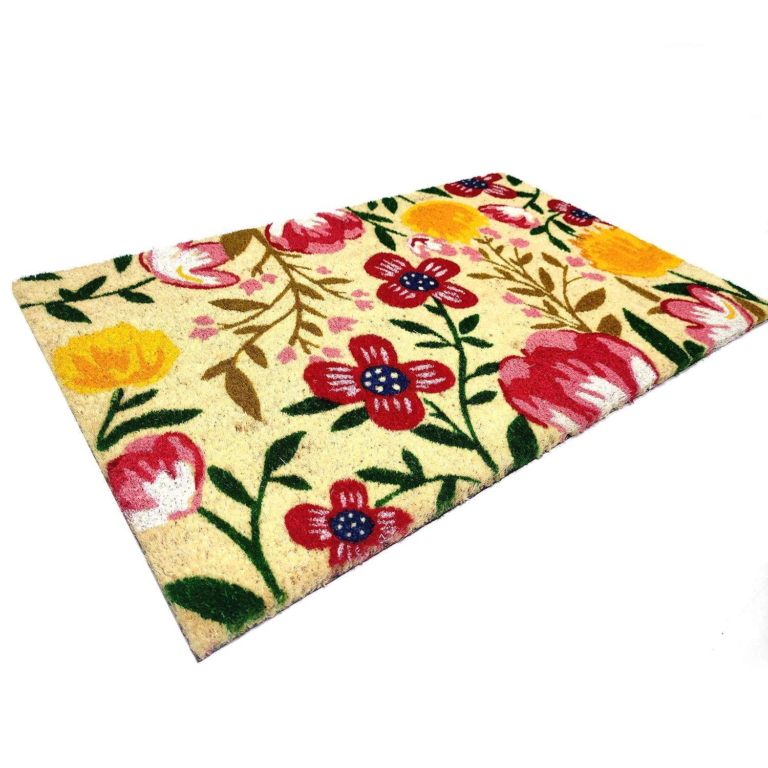 First Concept 18 In. W X 30 In. L Multicolored Flowers Coir Door Mat 5 First Concept 18 In. W X 30 In. L Multicolored Flowers Coir Door Mat - Image 3